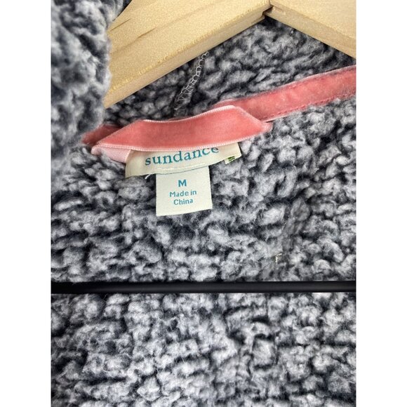 Sundance Women's Medium Oversized Hooded Faux Fur Shacket Coatigan Pockets Gray - Picture 5 of 6